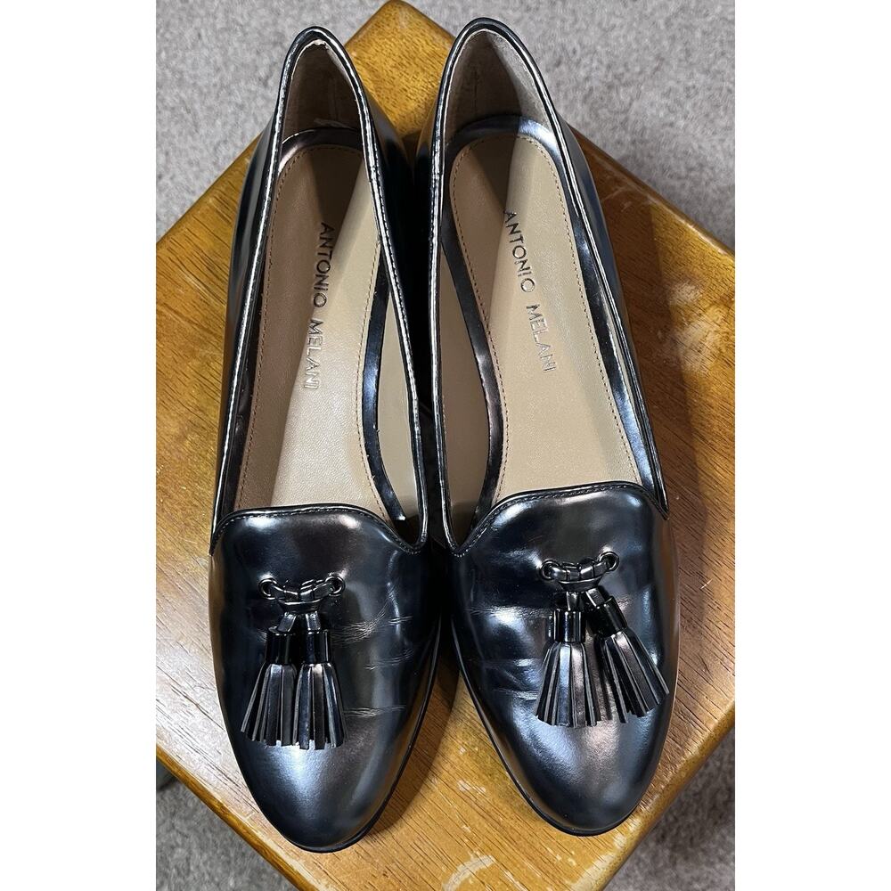 Antonio Melani Women's Silver Leather Cleve Galaxy Tassel Loafers Size 8M NIB